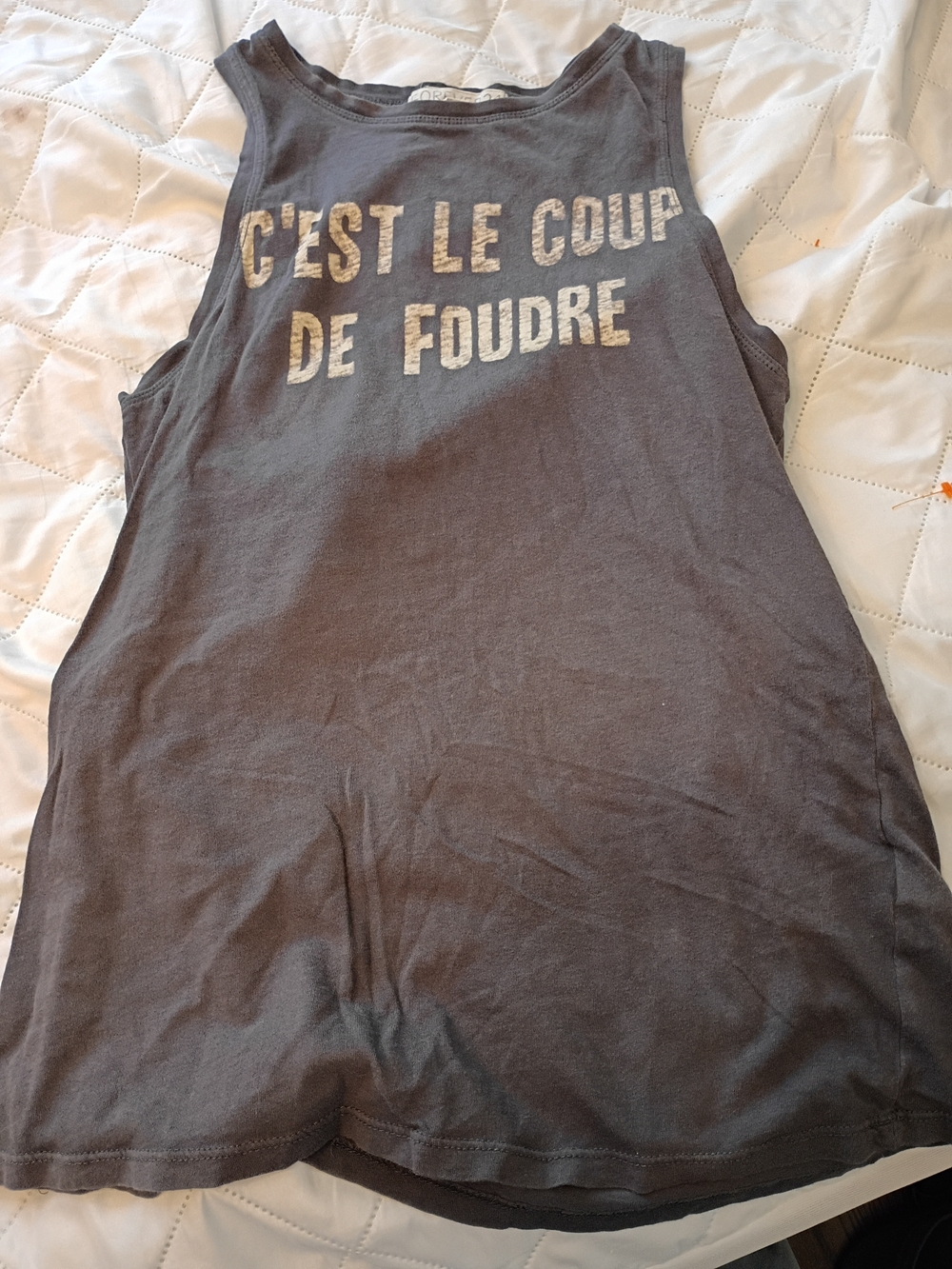 Forever 21 Charcoal Gray Graphic Tank Top